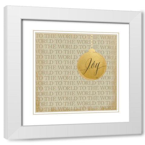 Christmas Ornaments II White Modern Wood Framed Art Print with Double Matting by hartworks