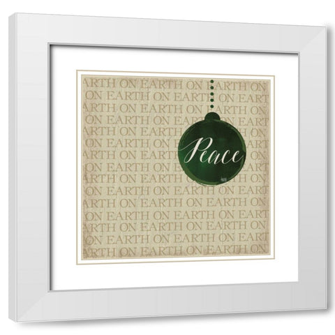 Christmas Ornaments III White Modern Wood Framed Art Print with Double Matting by hartworks