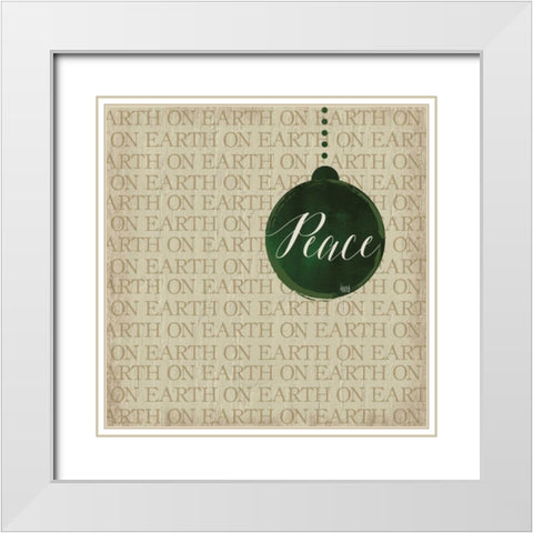 Christmas Ornaments III White Modern Wood Framed Art Print with Double Matting by hartworks