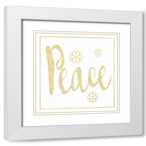 Golden Peace  I White Modern Wood Framed Art Print with Double Matting by hartworks