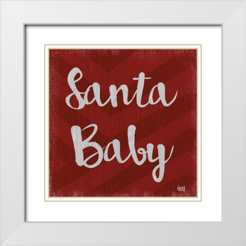 Chevron Christmas II White Modern Wood Framed Art Print with Double Matting by hartworks