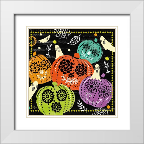 Pumpkin Patch I White Modern Wood Framed Art Print with Double Matting by Lyon, Rebecca