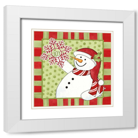 Sentimental Snowmen II White Modern Wood Framed Art Print with Double Matting by Reed, Tara