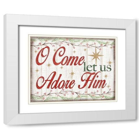 Adore Him Holy Night I White Modern Wood Framed Art Print with Double Matting by Killeen, Jen