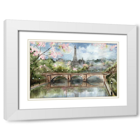 A Spring Day in Paris White Modern Wood Framed Art Print with Double Matting by Tre Sorelle Studios