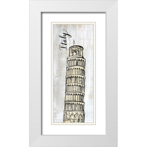 Around the World Panel II  White Modern Wood Framed Art Print with Double Matting by Dundon, Caitlin