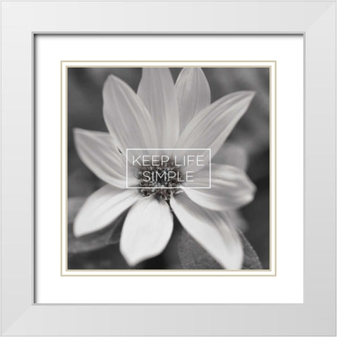 Say it in Black and White II White Modern Wood Framed Art Print with Double Matting by Romita, Denise