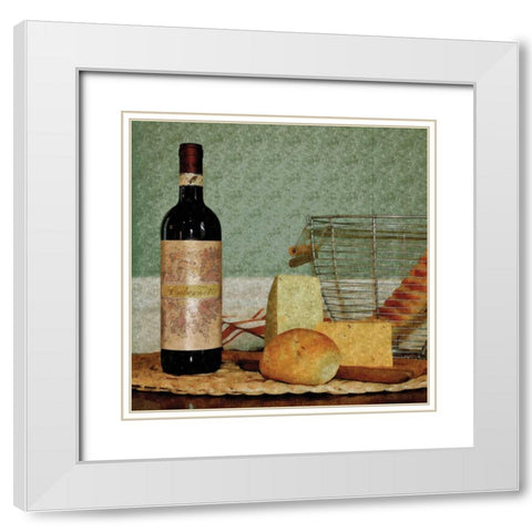 Country Wine I White Modern Wood Framed Art Print with Double Matting by Romita, Denise