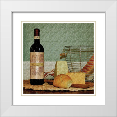 Country Wine I White Modern Wood Framed Art Print with Double Matting by Romita, Denise