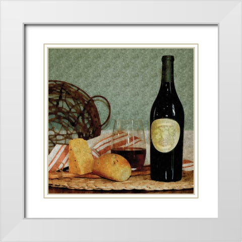 Country Wine II White Modern Wood Framed Art Print with Double Matting by Romita, Denise