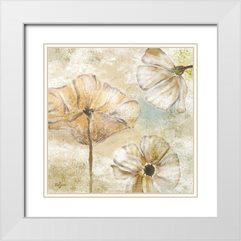 Poppy Passion Neutral I White Modern Wood Framed Art Print with Double Matting by Lyon, Rebecca