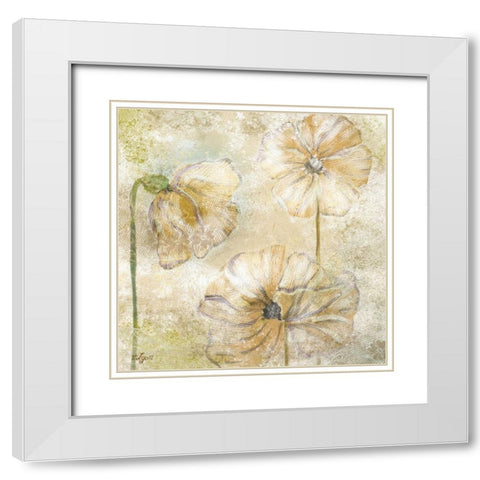 Poppy Passion Neutral II White Modern Wood Framed Art Print with Double Matting by Lyon, Rebecca