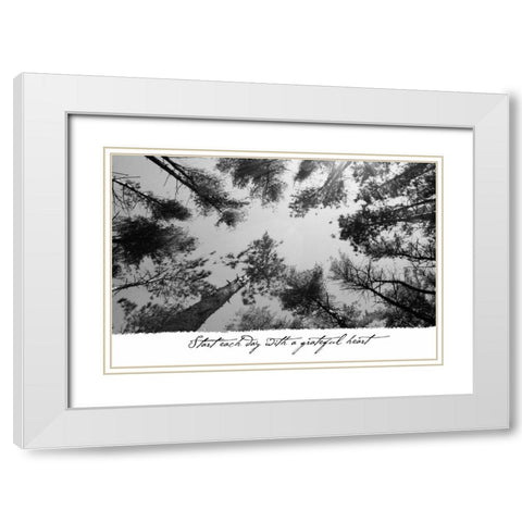 Start Each Day White Modern Wood Framed Art Print with Double Matting by Romita, Denise