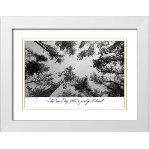 Start Each Day White Modern Wood Framed Art Print with Double Matting by Romita, Denise