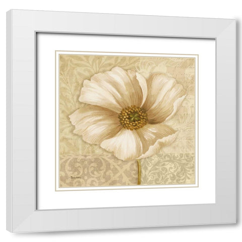 Soft Bloom II White Modern Wood Framed Art Print with Double Matting by Gladding, Pamela