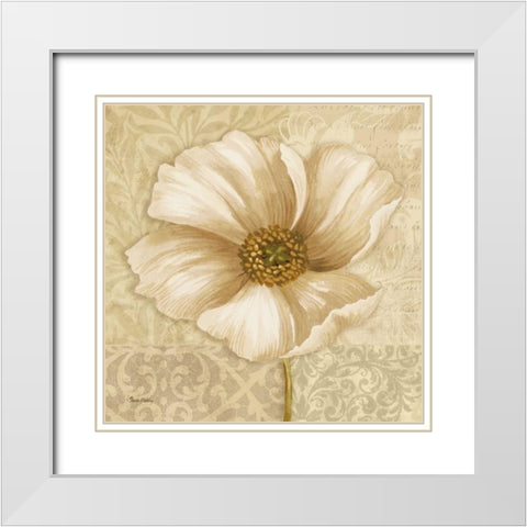 Soft Bloom II White Modern Wood Framed Art Print with Double Matting by Gladding, Pamela