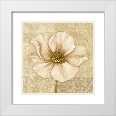 Soft Bloom I White Modern Wood Framed Art Print with Double Matting by Gladding, Pamela