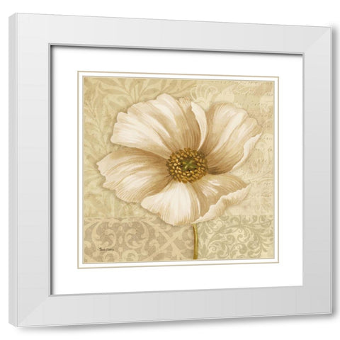 Soft Bloom II White Modern Wood Framed Art Print with Double Matting by Gladding, Pamela