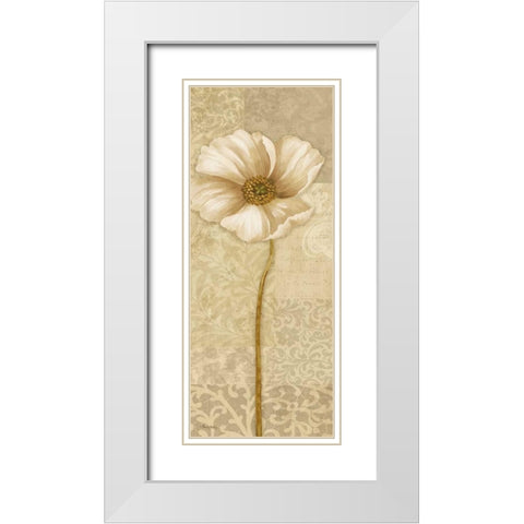 Soft Bloom Panel II White Modern Wood Framed Art Print with Double Matting by Gladding, Pamela