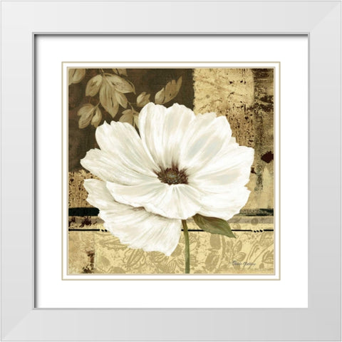 Poppies in Grey I White Modern Wood Framed Art Print with Double Matting by Gladding, Pamela