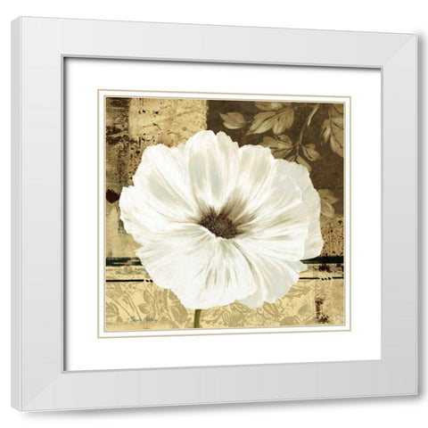 Poppies in Grey II White Modern Wood Framed Art Print with Double Matting by Gladding, Pamela