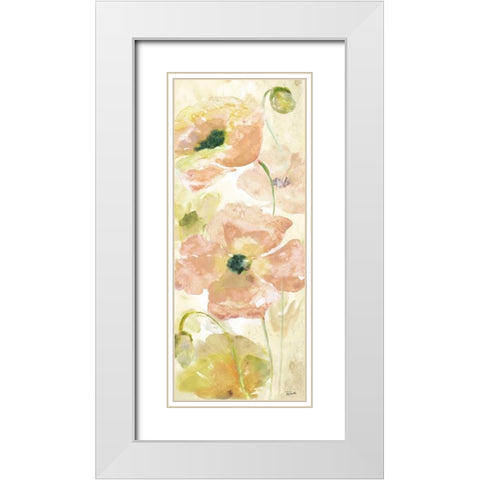 Watercolor Blush Panel I White Modern Wood Framed Art Print with Double Matting by Tre Sorelle Studios