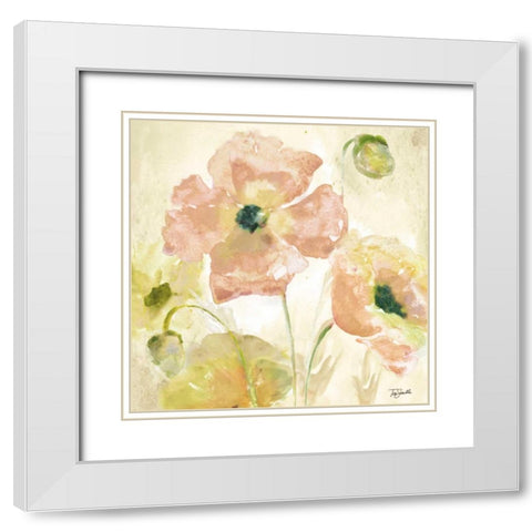 Watercolor Blush I White Modern Wood Framed Art Print with Double Matting by Tre Sorelle Studios