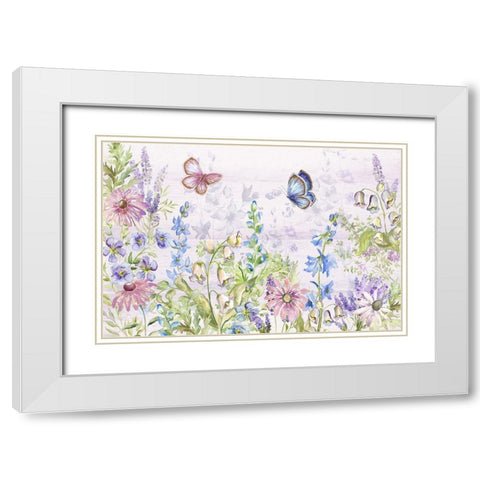 Butterfly  Trail I White Modern Wood Framed Art Print with Double Matting by Tre Sorelle Studios