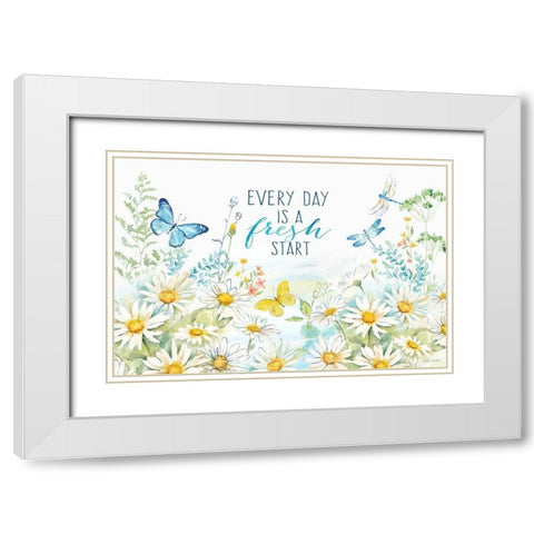 Daisy Days I White Modern Wood Framed Art Print with Double Matting by Coulter, Cynthia