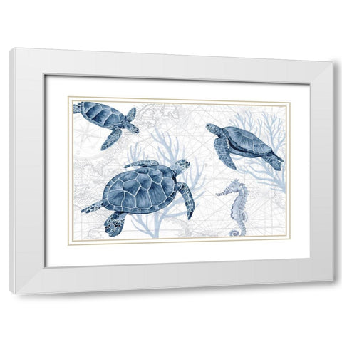 Deep Blue Sea II on White White Modern Wood Framed Art Print with Double Matting by Reed, Tara