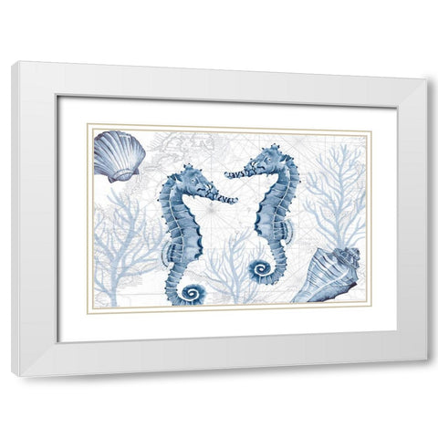 Deep  Blue Sea IV on White White Modern Wood Framed Art Print with Double Matting by Reed, Tara