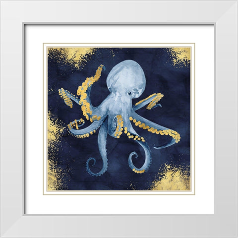 Deep  Blue Sea VI Navy Gold White Modern Wood Framed Art Print with Double Matting by Reed, Tara