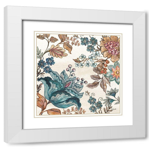 Garden  Vines II on White White Modern Wood Framed Art Print with Double Matting by Tre Sorelle Studios