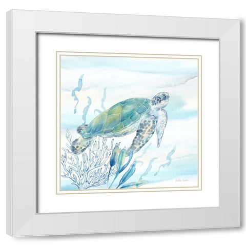 Great Blue Sea IV White Modern Wood Framed Art Print with Double Matting by Coulter, Cynthia