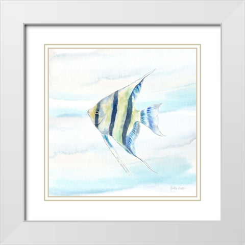 Great Blue Sea IX White Modern Wood Framed Art Print with Double Matting by Coulter, Cynthia