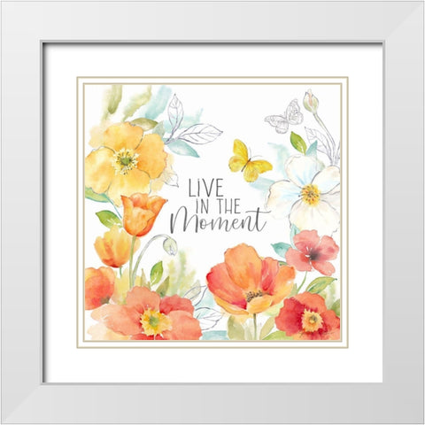 Happy Poppies VIII White Modern Wood Framed Art Print with Double Matting by Coulter, Cynthia