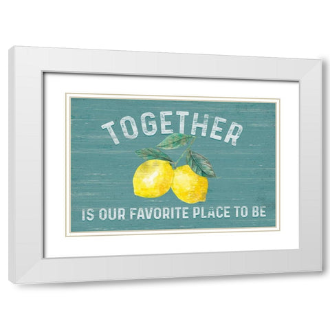 Happy  Thoughts I on Teal White Modern Wood Framed Art Print with Double Matting by Reed, Tara