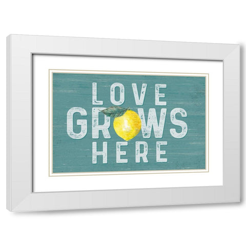 Happy  Thoughts II on Teal White Modern Wood Framed Art Print with Double Matting by Reed, Tara