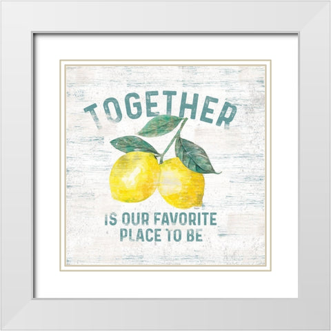 Happy  Thoughts V on White White Modern Wood Framed Art Print with Double Matting by Reed, Tara