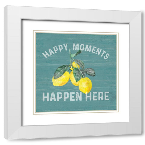 Happy  Thoughts VII on Teal White Modern Wood Framed Art Print with Double Matting by Reed, Tara