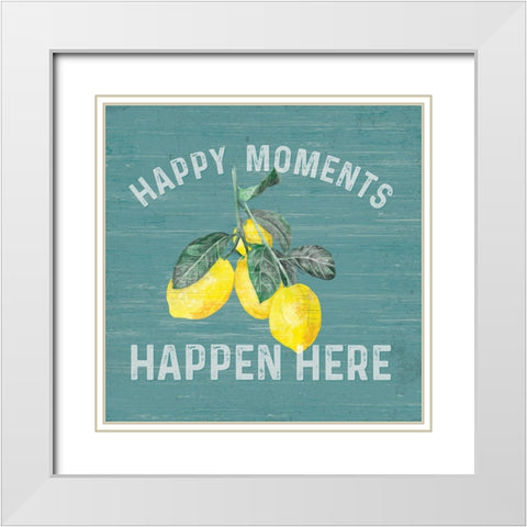 Happy  Thoughts VII on Teal White Modern Wood Framed Art Print with Double Matting by Reed, Tara