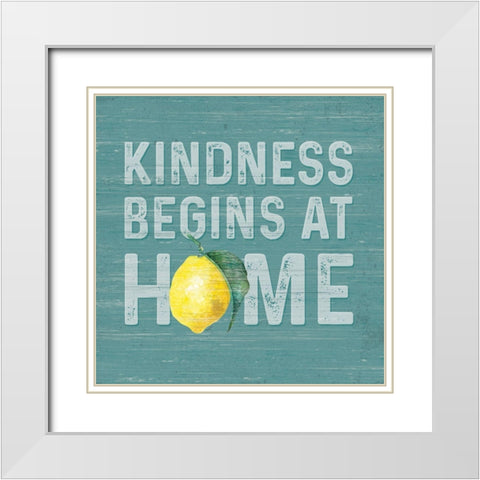 Happy  Thoughts VIII on Teal White Modern Wood Framed Art Print with Double Matting by Reed, Tara