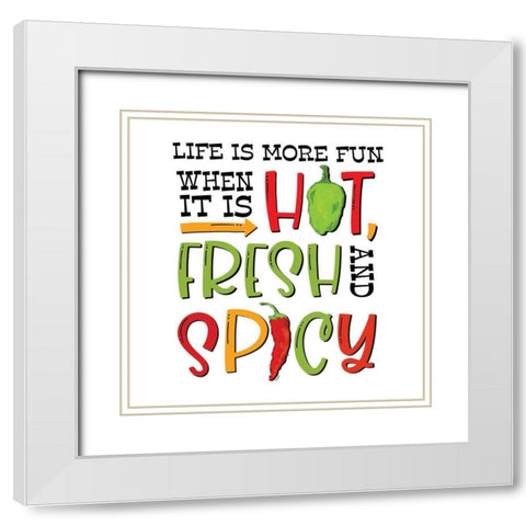 Hot And Spicy I White Modern Wood Framed Art Print with Double Matting by Reed, Tara