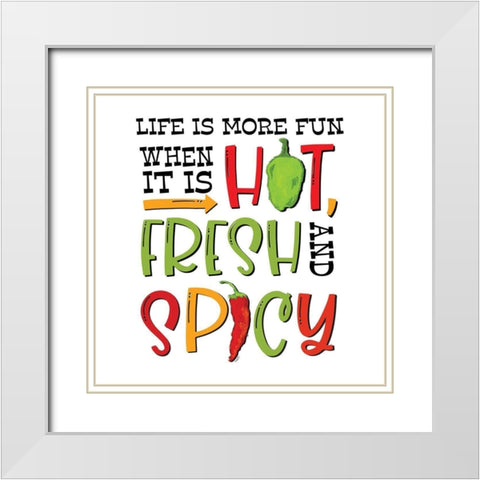 Hot And Spicy I White Modern Wood Framed Art Print with Double Matting by Reed, Tara