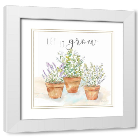Let it Grow III White Modern Wood Framed Art Print with Double Matting by Coulter, Cynthia