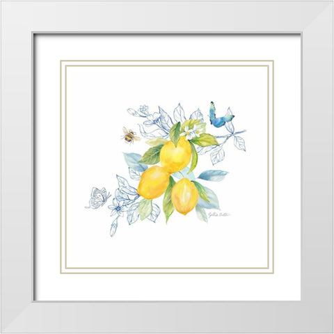 Lemon Sketch Book III White Modern Wood Framed Art Print with Double Matting by Coulter, Cynthia