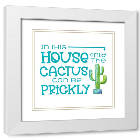 Playful Cactus I White Modern Wood Framed Art Print with Double Matting by Reed, Tara