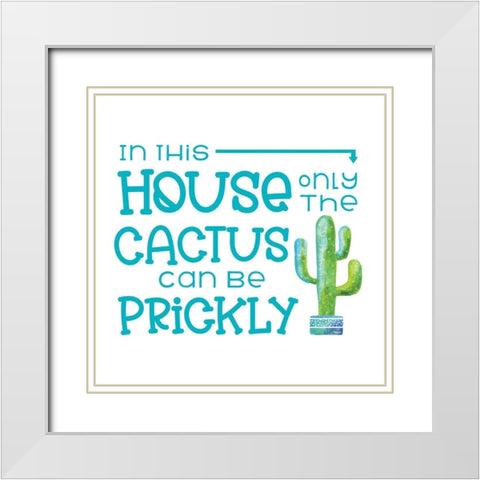 Playful Cactus I White Modern Wood Framed Art Print with Double Matting by Reed, Tara