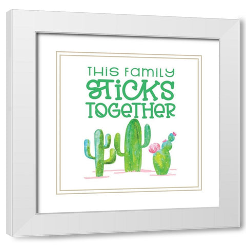 Playful Cactus II White Modern Wood Framed Art Print with Double Matting by Reed, Tara