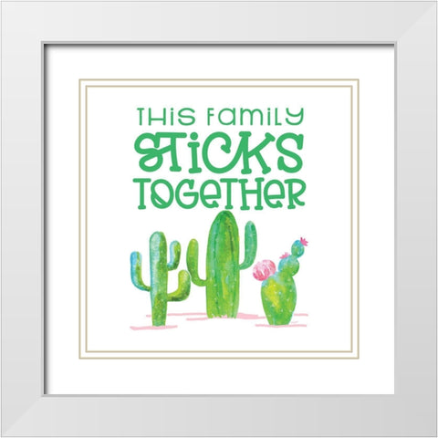Playful Cactus II White Modern Wood Framed Art Print with Double Matting by Reed, Tara
